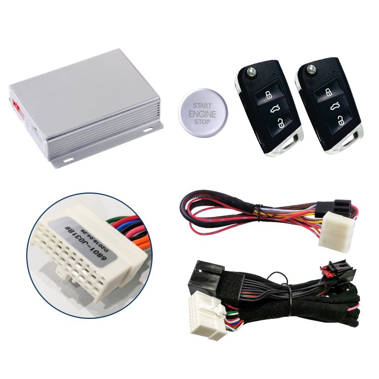 New Design Plug and Play Car Alarm System Security Push Button Start Kit for Volkswagen Passat Year 12-15